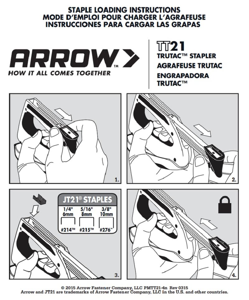 Arrow Fastener Arrow TT21 TruTac Forward Action Staple Gun, Manual Push Stapler for Upholstery, Crafts, Decorating, and Repairs, Fits JT21 Thin Wire Staples - Image 5